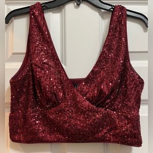 Red sequin top size medium